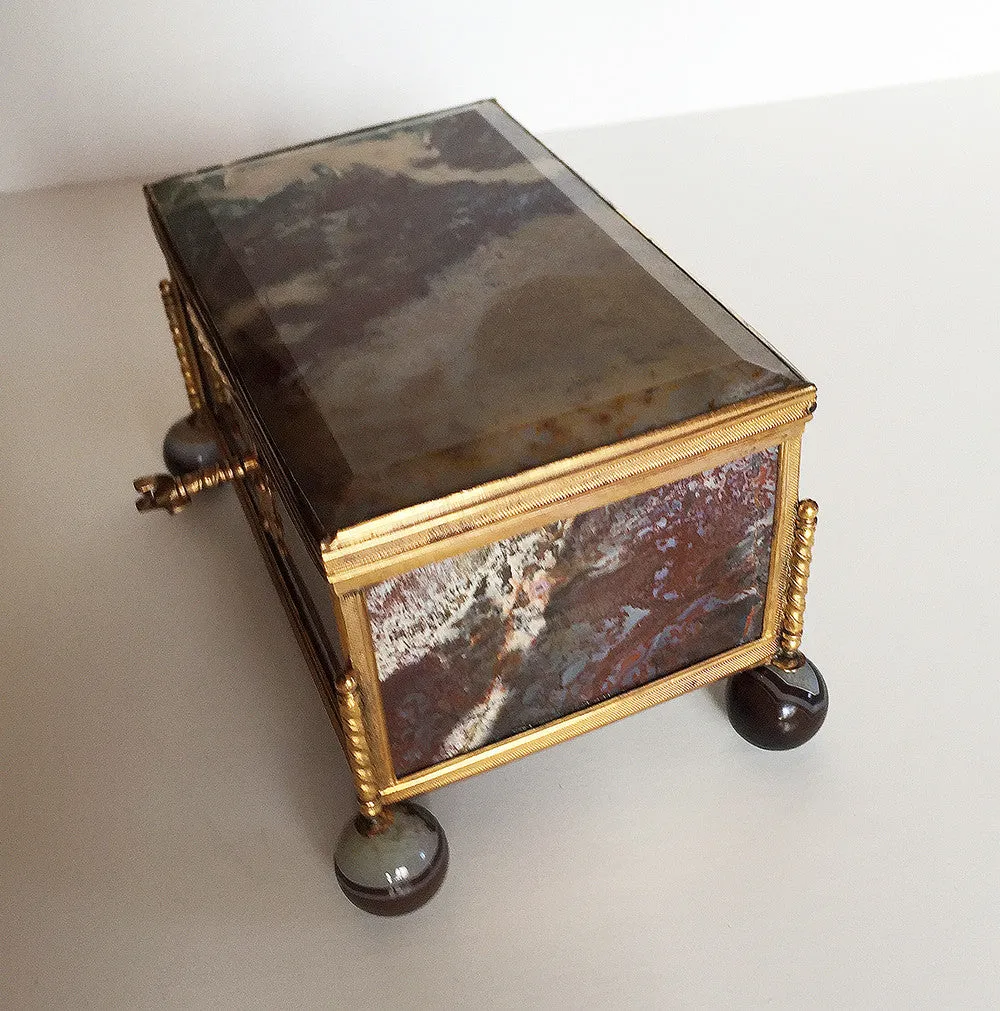 SOLD  Continental 19th C. Onyx and Gilt-Metal-Mounted Table Box