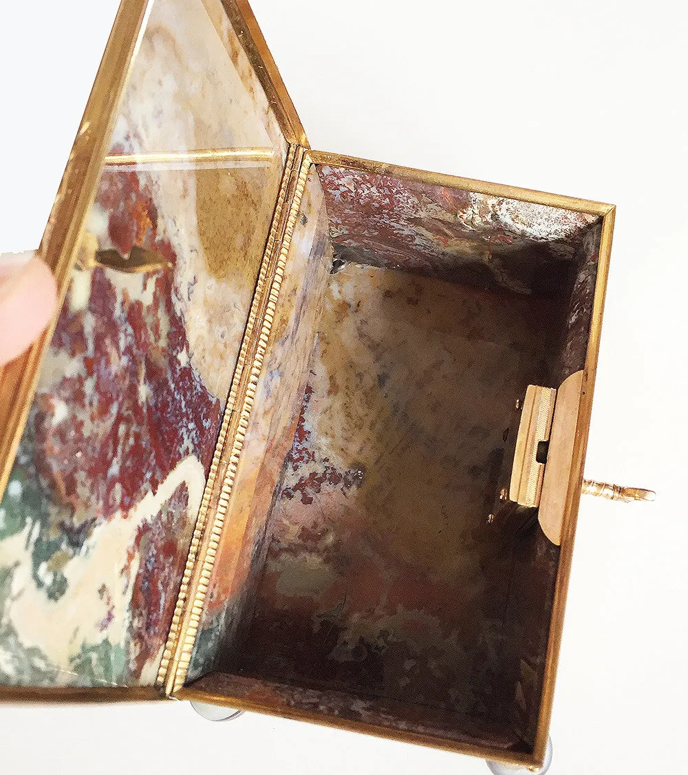 SOLD  Continental 19th C. Onyx and Gilt-Metal-Mounted Table Box