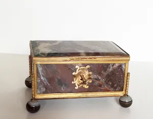 SOLD  Continental 19th C. Onyx and Gilt-Metal-Mounted Table Box