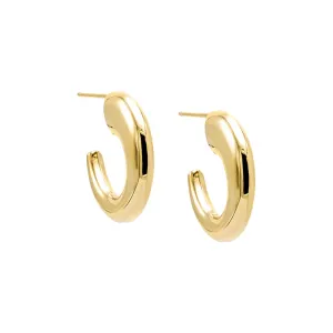 Solid Graduated Open Hoop Earring 14K