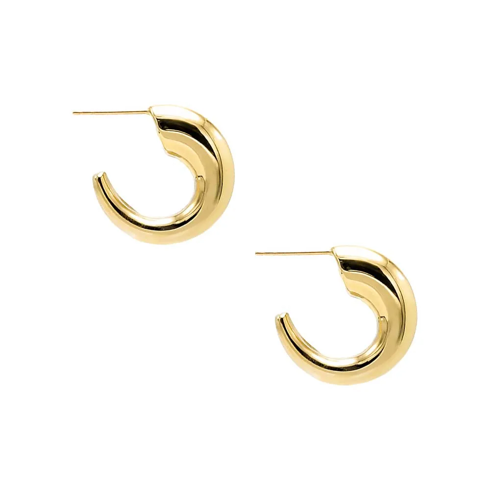 Solid Graduated Open Hoop Earring 14K
