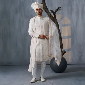 Sophisticated Ash Gray Sherwani  for Groom