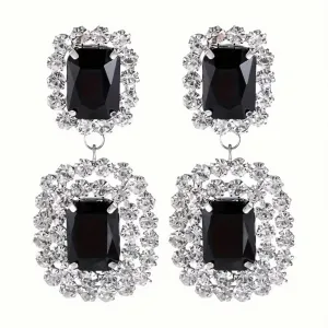 Sophisticated Black Rhinestone Earrings