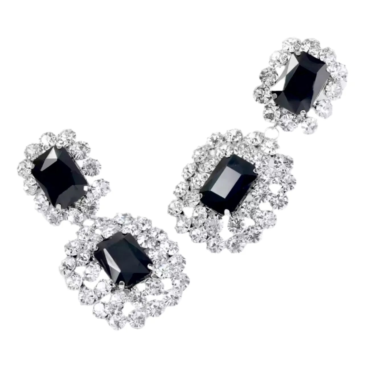 Sophisticated Black Rhinestone Earrings
