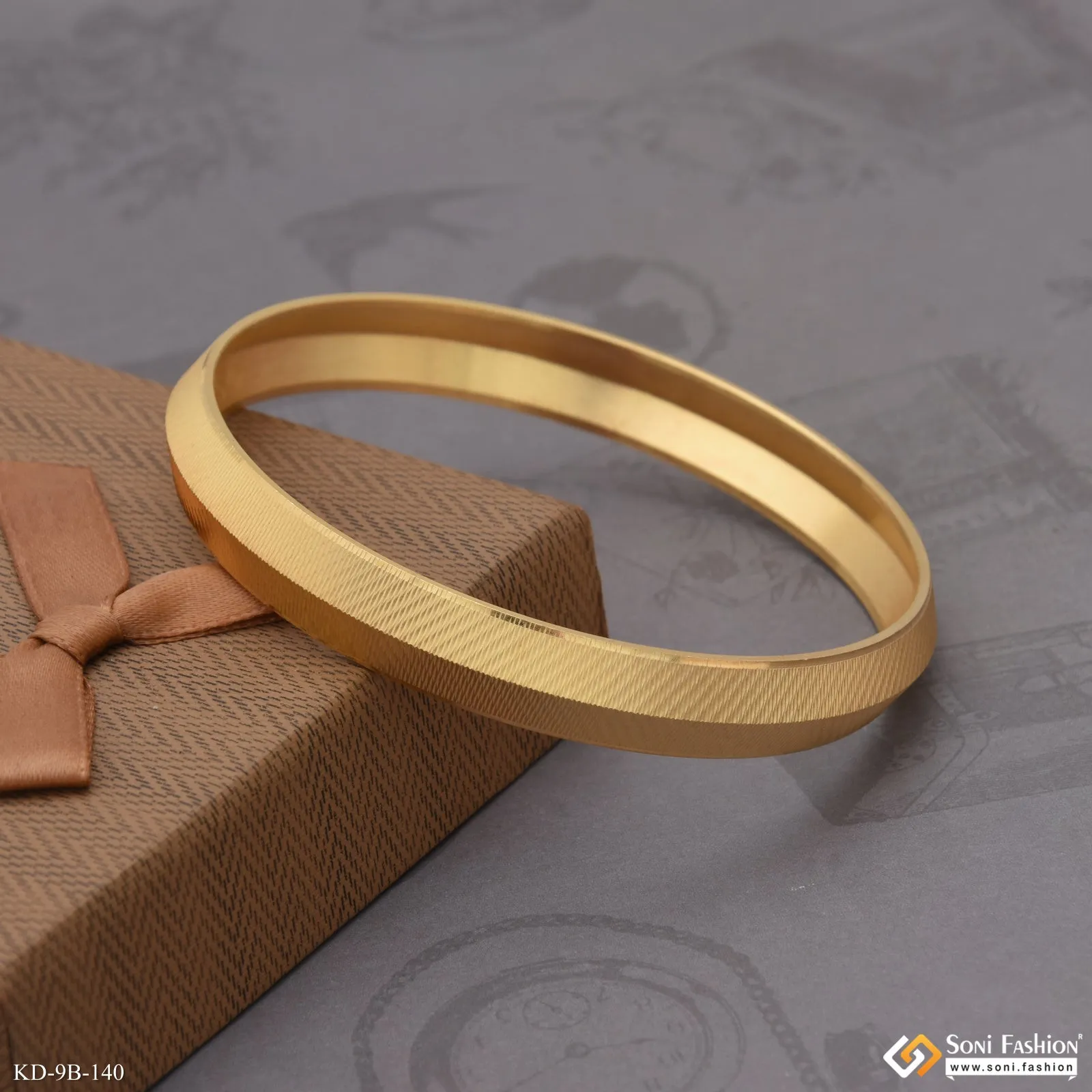 Sophisticated Design Gold Plated Punjabi Kada for Men - Style B140