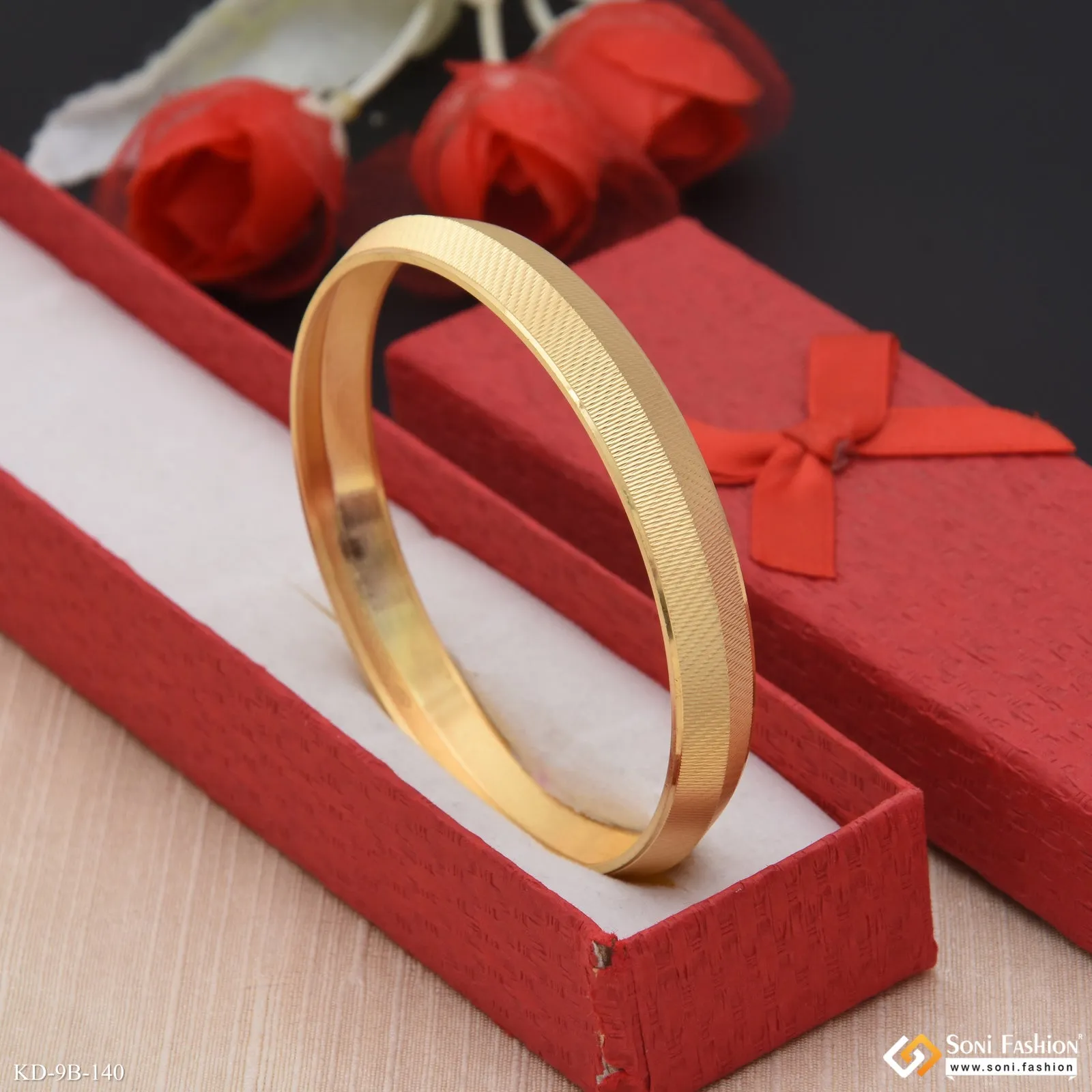 Sophisticated Design Gold Plated Punjabi Kada for Men - Style B140
