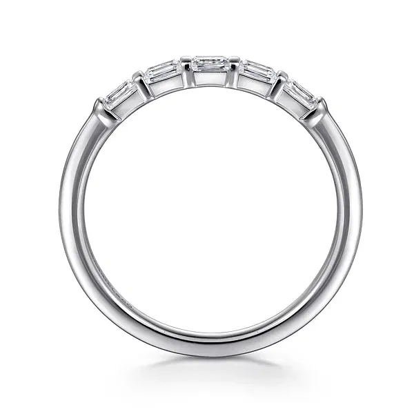 Sophisticated Five Emerald Cut Diamond Wedding Band