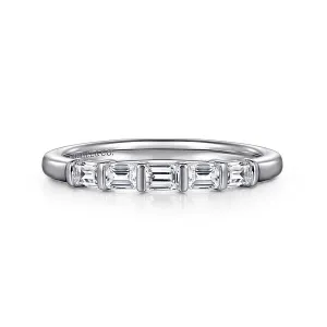 Sophisticated Five Emerald Cut Diamond Wedding Band