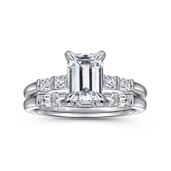 Sophisticated Five Emerald Cut Diamond Wedding Band