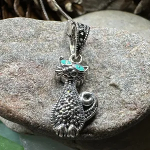 Sophisticated Marcasite Cat Necklace