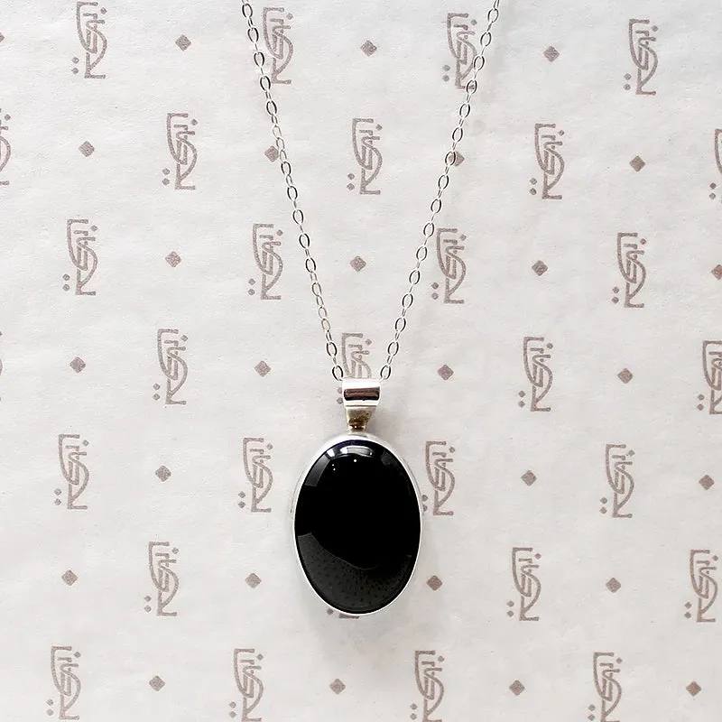 Sophisticated Onyx & Sterling Silver Pendant