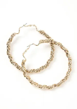 Sophisticated Twisted Textured Hoops