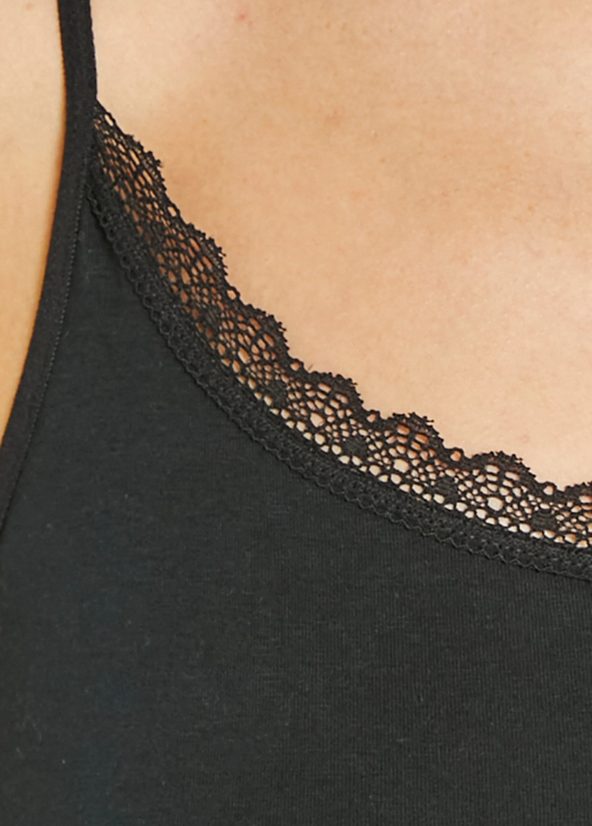 Spaghetti strap lace tank top