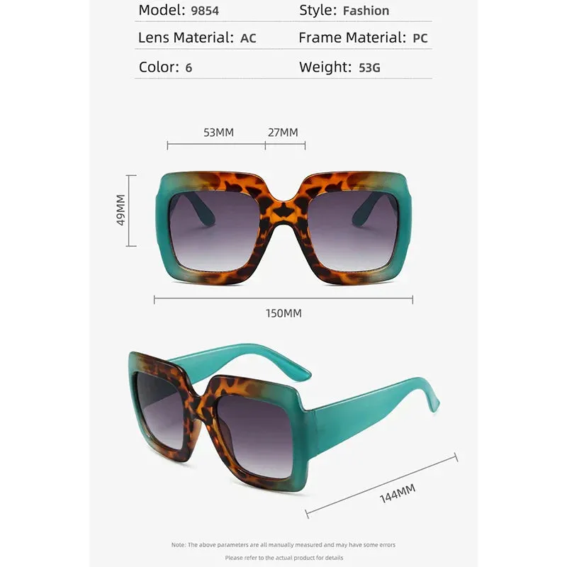 Square Retro Sunglasses Women Oversized Leopard Eyewear Women/Men Glasses Vintage Women