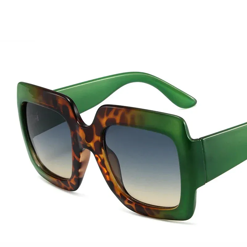 Square Retro Sunglasses Women Oversized Leopard Eyewear Women/Men Glasses Vintage Women