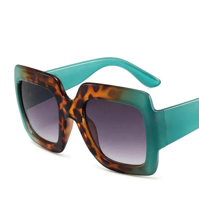 Square Retro Sunglasses Women Oversized Leopard Eyewear Women/Men Glasses Vintage Women