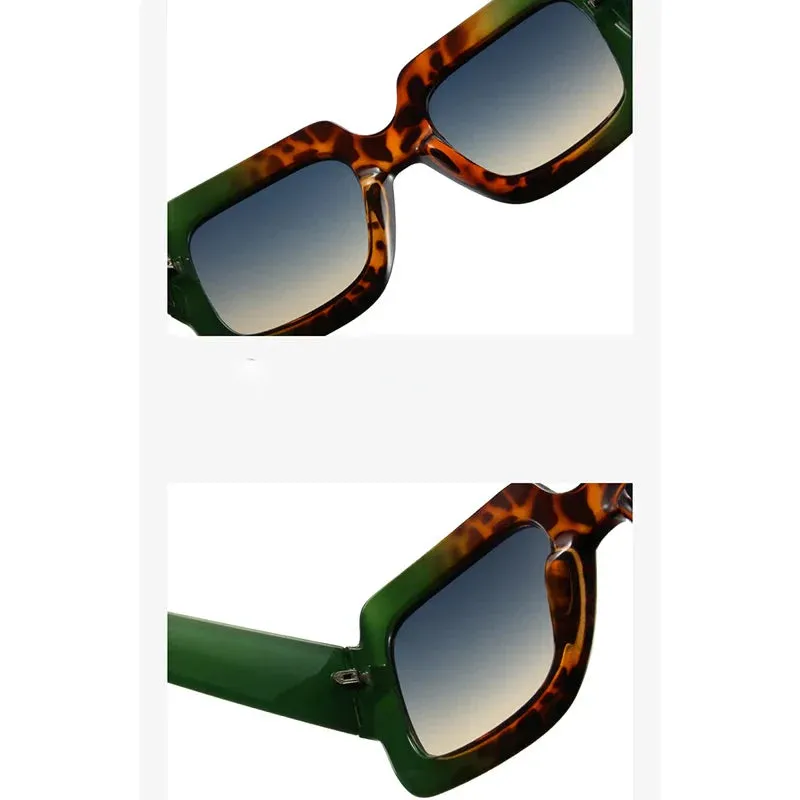 Square Retro Sunglasses Women Oversized Leopard Eyewear Women/Men Glasses Vintage Women