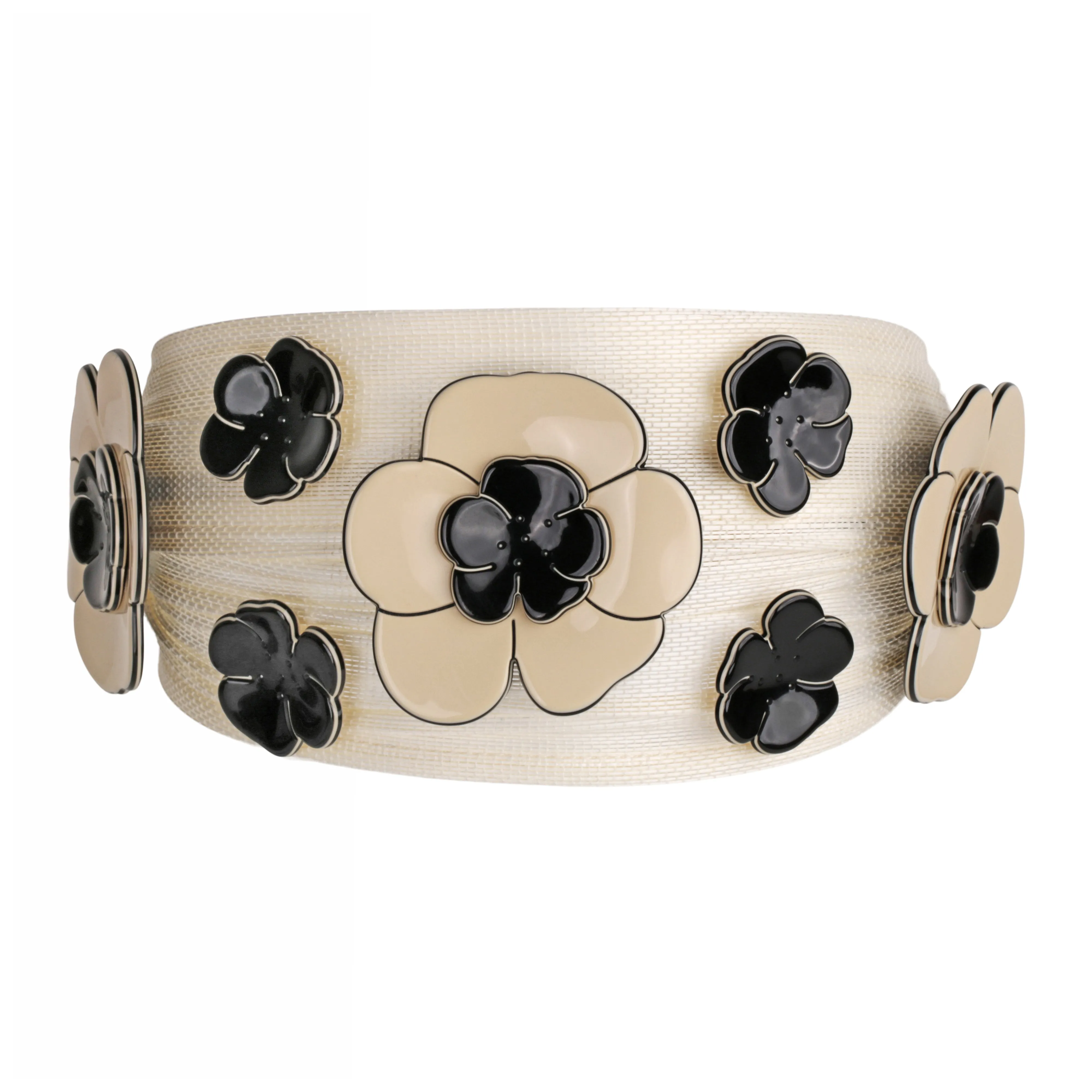 St. Tropez Camellia Flowers Ivory Fascinator