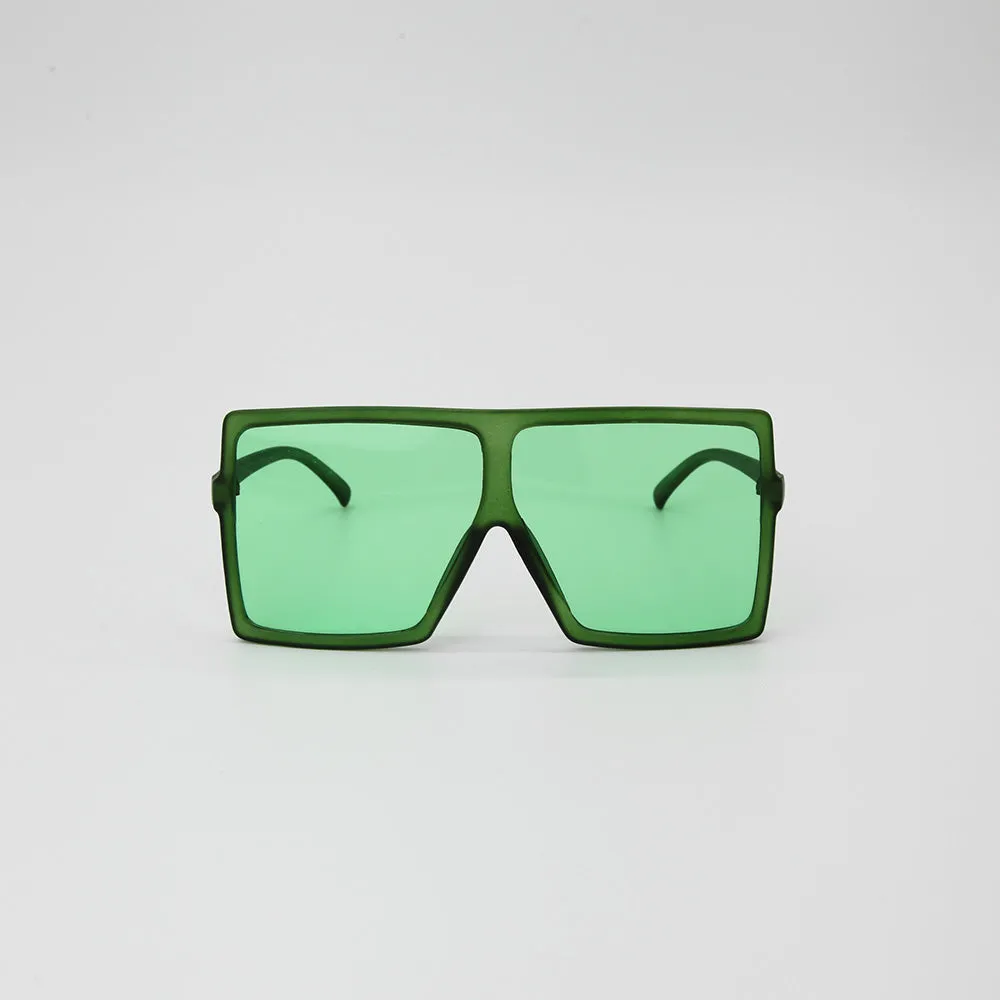 Stella Oversized Fashion Square Sunglasses in Green