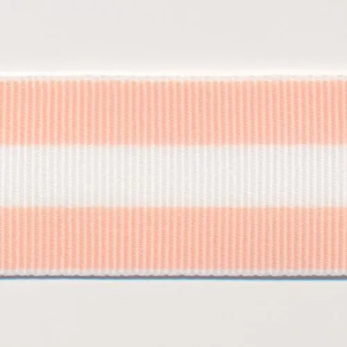 Stripe Grosgrain Ribbon #11 Pink & White