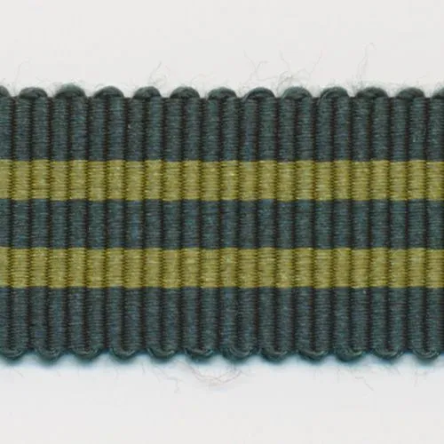 Stripe Grosgrain Ribbon #12 Dark Green & Uguisu