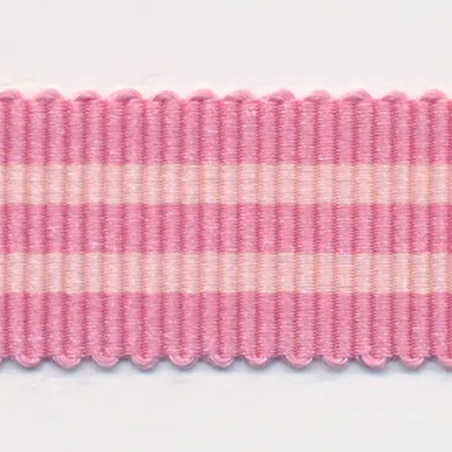 Stripe Grosgrain Ribbon #14 Cherry & Pale Pink