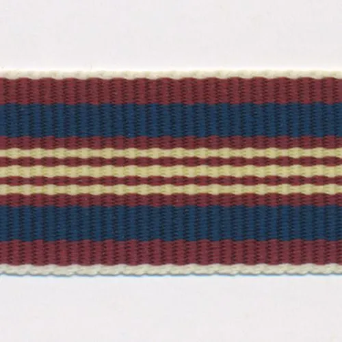 Stripe Grosgrain Ribbon #17 Brown & Navy & Yellow Green