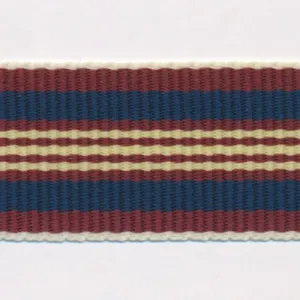 Stripe Grosgrain Ribbon #17 Brown & Navy & Yellow Green