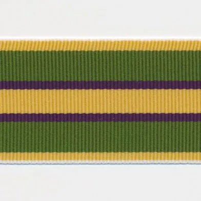 Stripe Grosgrain Ribbon #17 Camel & Mugwort & Purple