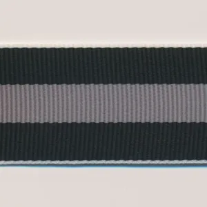 Stripe Grosgrain Ribbon #20 Black & Gray