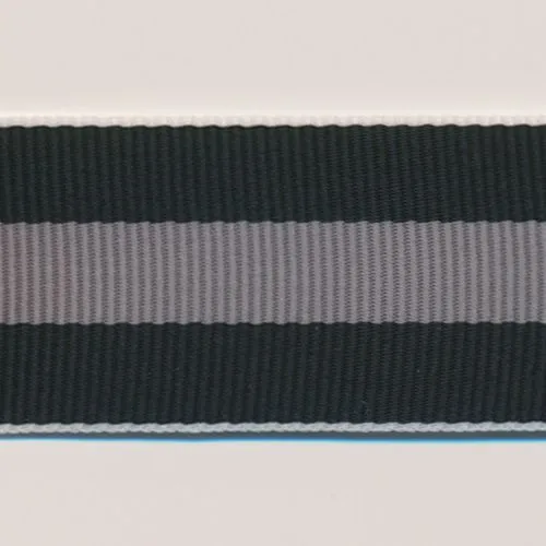 Stripe Grosgrain Ribbon #20 Black & Gray