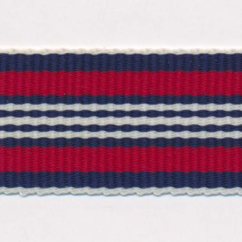 Stripe Grosgrain Ribbon #4 Navy & Red & White