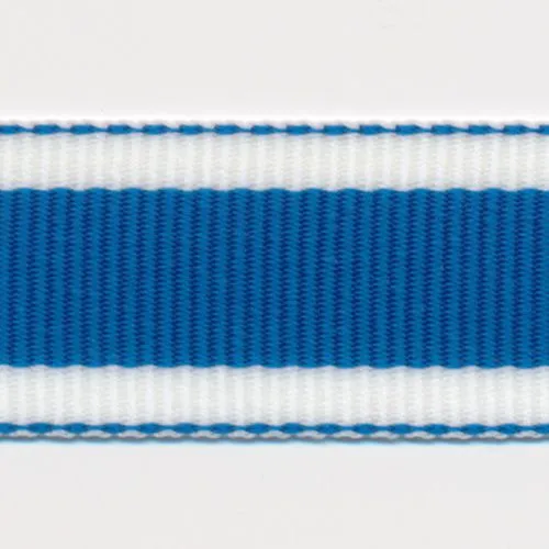 Stripe Grosgrain Ribbon #5 Blue & White