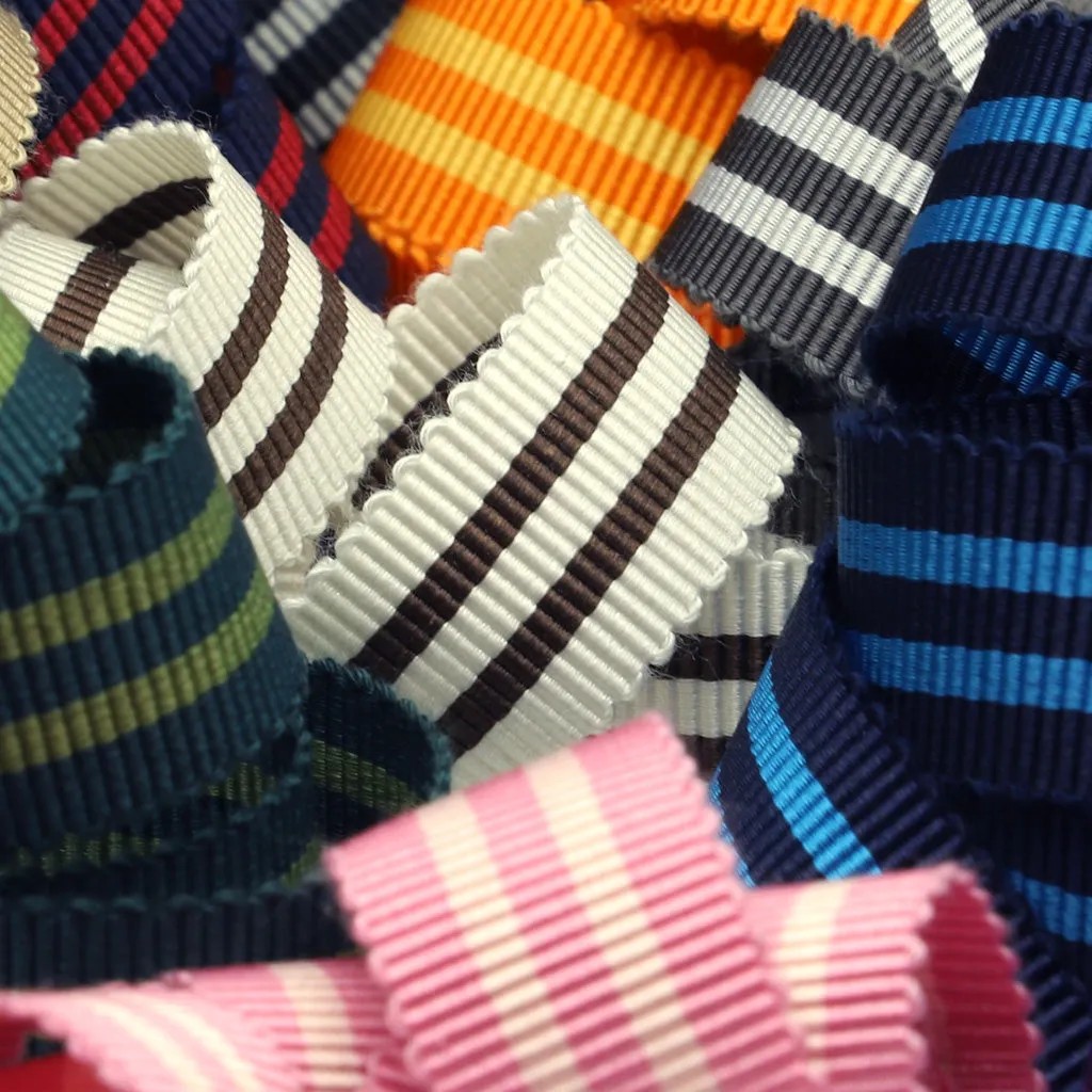 Stripe Grosgrain Ribbon #9 Black & Carbon Gray