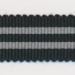 Stripe Grosgrain Ribbon #9 Black & Carbon Gray