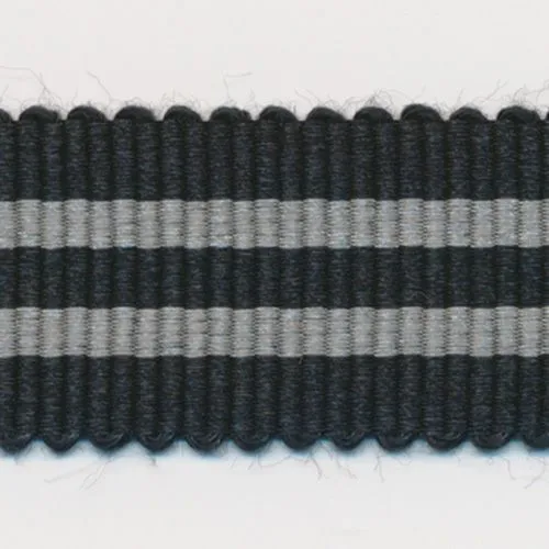 Stripe Grosgrain Ribbon #9 Black & Carbon Gray