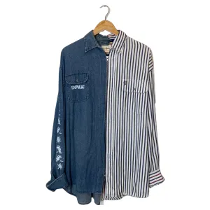 Stripe/Denim Zip Split