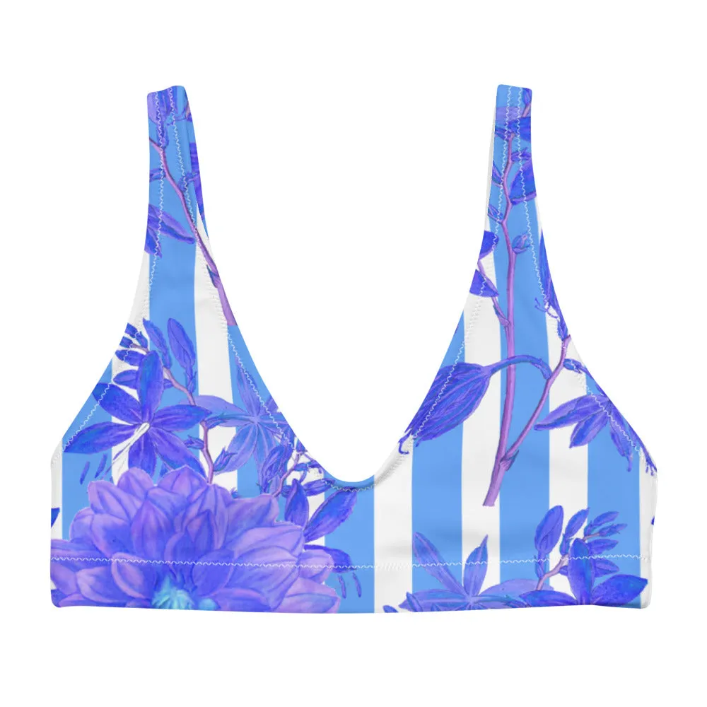 Stripes and Florals Blue Sports Bralette