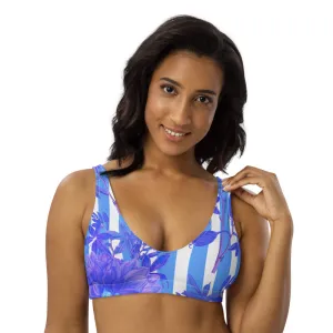 Stripes and Florals Blue Sports Bralette