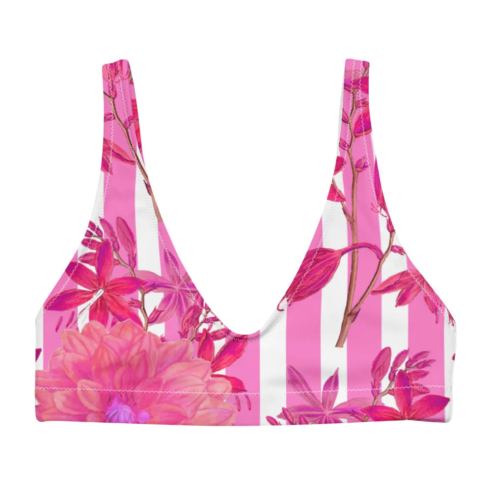 Stripes and Florals Pink Sports Bralette