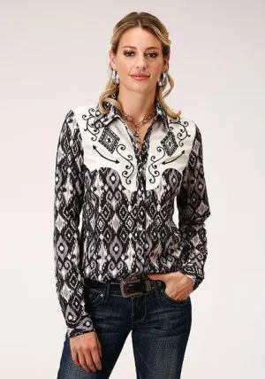 STUDIO WEST RETO AZTEC LADIES PEARL SNAP SHIRT BY ROPER