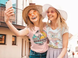 Sunkissed - Retro Vibes Softstyle Bella Tee / Fun Hippie Vibes Tee/ Youth and Adult Sizing Available