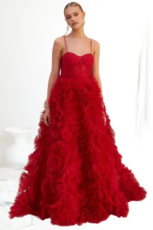 TANIA OLSEN Devere Gown (Ruby Red)