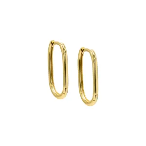 Thin Solid Oval Shape Huggie Earring