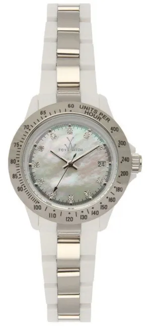 Toy Watch Heavy Metal Plasteramic Ladies Mini Silver White Mother-of-Pearl 28207-SL