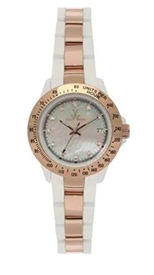 ToyWatch Rose Gold White Plasteramic Ladies Watch 28228-rg