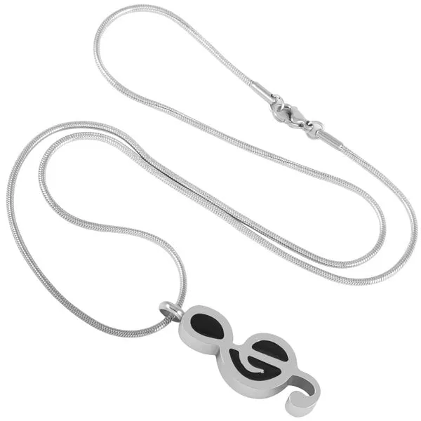 Treble Clef Cremation Urn Necklace