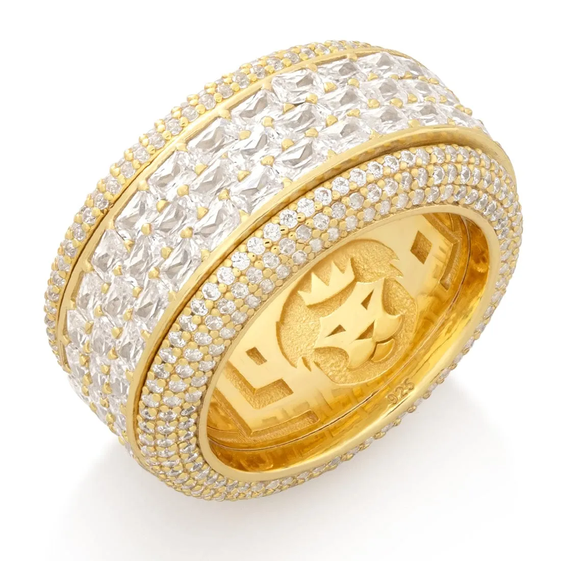 Triple-Row Icy Spinner Ring