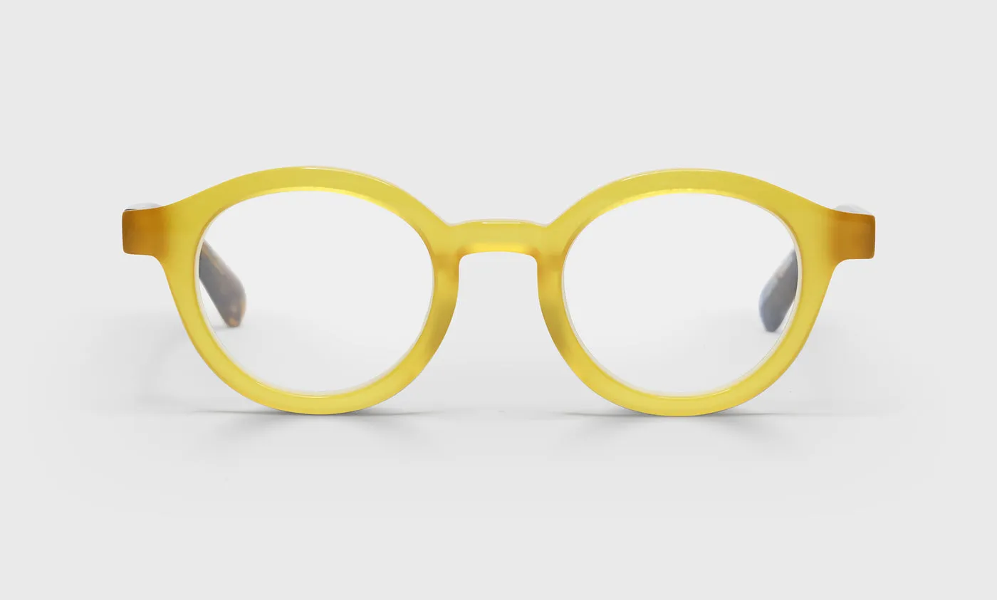 TV Party Average Color 77 - Yellow Front with Blue and Brown Chop Temples