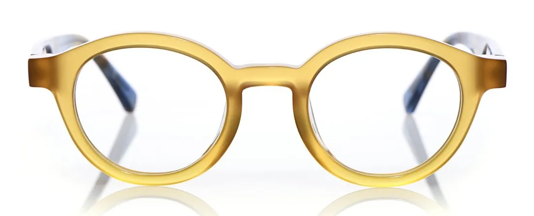 TV Party Average Color 77 - Yellow Front with Blue and Brown Chop Temples